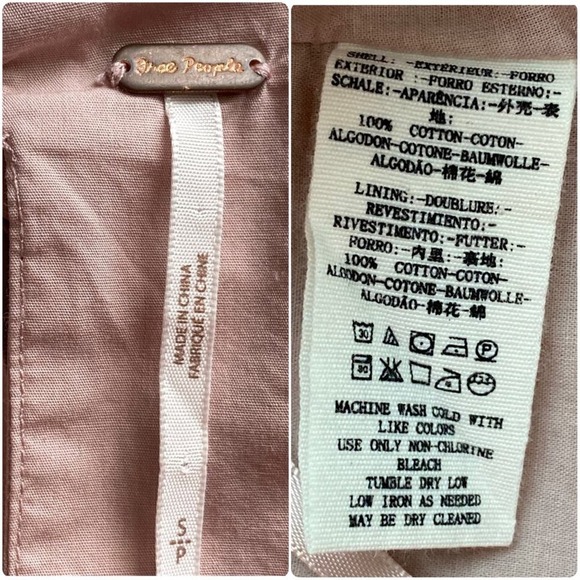 Free People So Obviously Yours Bell Sleeve Top Womens Small Blush Pink Cotton - Picture 13 of 13